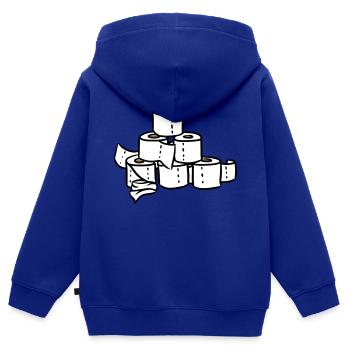 PQ Tour pyramide de corona Hamsters pandémie - Sweat Premium à capuche zippé enfant bio - bleu roi - Dos - AI Model Kid Male (0cm)
