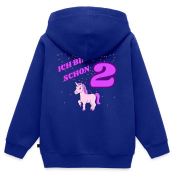 ICH BIN SCHON 2 Geburtstag - Kinder Premium Organic Zip Hoodie - Royalblau - Hinten - AI Model Kid Male (0cm)