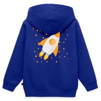 Design rocket and stars for children yourself - Kids Premium Organic Zip-up Hoodie - royal blue - Back - AI Model Kid Male (0cm)