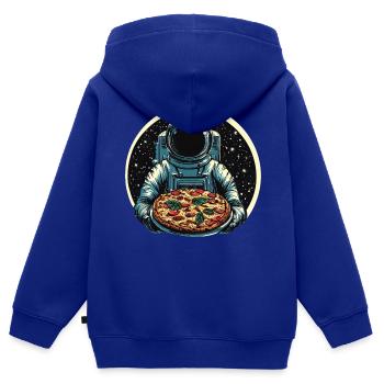 Astronaut mit Salami Pizza Weltraum Design - Kinder Premium Organic Zip Hoodie - Royalblau - Hinten - AI Model Kid Male (0cm)