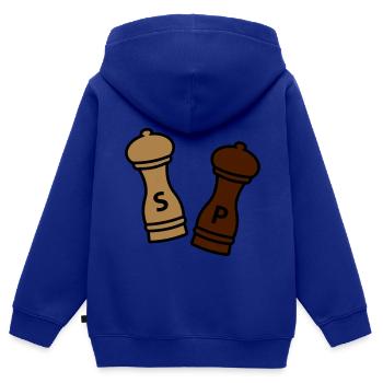 Salz und Pfeffer / Geschenkidee Hobbykoch / Gewürz - Kinder Premium Organic Zip Hoodie - Royalblau - Hinten - AI Model Kid Male (0cm)