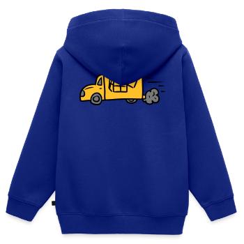 Post Paketdienst Lieferwagen Zusteller Delivery - Kinder Premium Organic Zip Hoodie - Royalblau - Hinten - AI Model Kid Male (0cm)