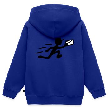 Postiers livreurs coursier facteur l’idée de cadeau - Sweat Premium à capuche zippé enfant bio - bleu roi - Dos - AI Model Kid Male (0cm)
