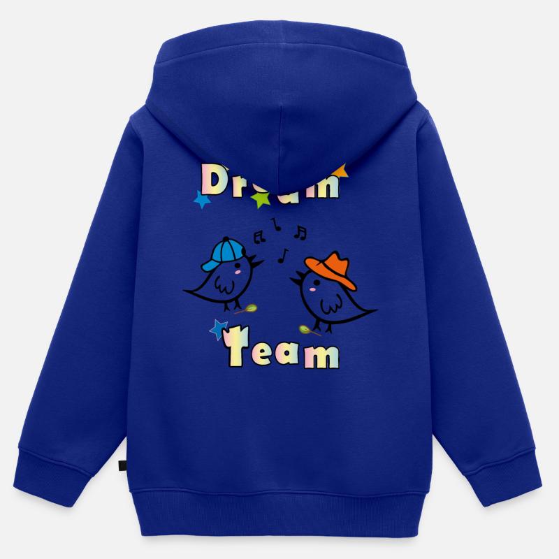 Équipe de rêve - Sweat Premium à capuche zippé enfant bio - bleu roi