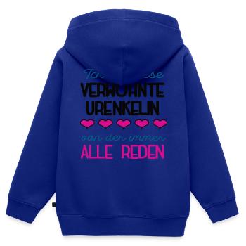 Verwöhnte Urenkelin Spruch Enkelin Ur Enkelkind - Kinder Premium Organic Zip Hoodie - Royalblau - Hinten - AI Model Kid Male (0cm)