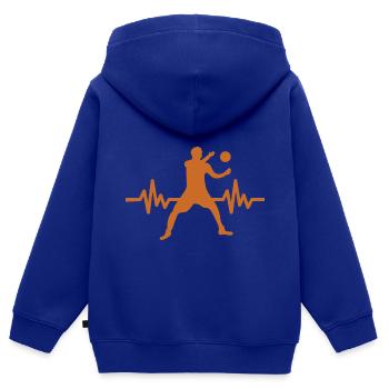 Haertbeat Basketball - USA - Team Sport - Hoops - Kinder Premium Organic Zip Hoodie - Royalblau - Hinten - AI Model Kid Male (0cm)
