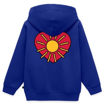 Soleil Soleil - sunshine - soleil - Sweat Premium à capuche zippé enfant bio - bleu roi - Dos - AI Model Kid Male (0cm)