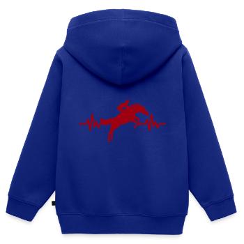Herzschlag - Pferd Hengst Stute Ross Reitsport - Kinder Premium Organic Zip Hoodie - Royalblau - Hinten - AI Model Kid Male (0cm)