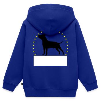 American Staffordshire Terrier individuell - Kinder Premium Organic Zip Hoodie - Royalblau - Hinten - AI Model Kid Male (0cm)