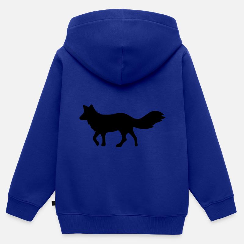 Renard Renard - Sweat Premium à capuche zippé enfant bio - bleu roi