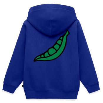 Pois pea pois - Haricot - Sweat Premium à capuche zippé enfant bio - bleu roi - Dos - AI Model Kid Male (0cm)