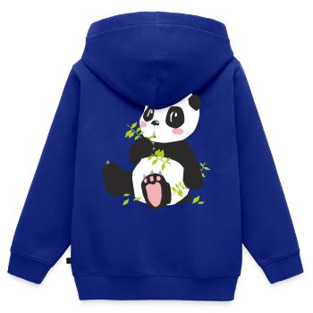 der niedliche Panda - Kinder Premium Organic Zip Hoodie - Royalblau - Hinten - AI Model Kid Male (0cm)