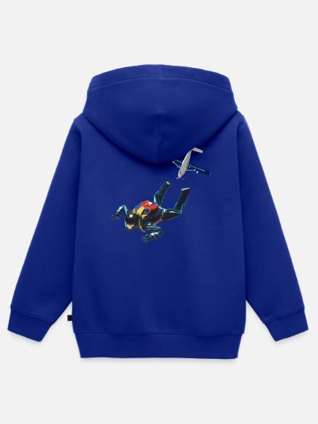 Skydiver - Kinder Premium Organic Zip Hoodie - Royalblau