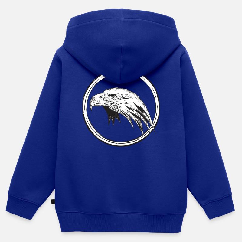 aigle - Sweat Premium à capuche zippé enfant bio - bleu roi