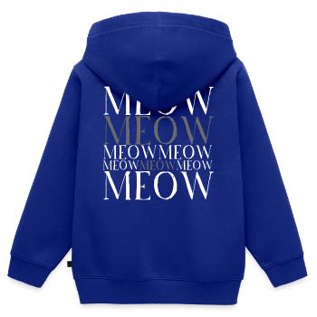 Meow - Kids Premium Organic Zip-up Hoodie - royal blue - Back - AI Model Kid Male (0cm)