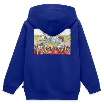 Münster vue d’en haut - Sweat Premium à capuche zippé enfant bio - bleu roi - Dos - AI Model Kid Male (0cm)