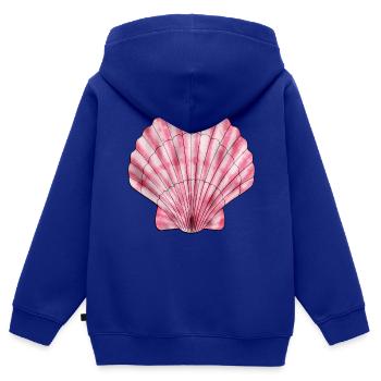 Rosa Jakobsmuschel - Kinder Premium Organic Zip Hoodie - Royalblau - Hinten - AI Model Kid Male (0cm)