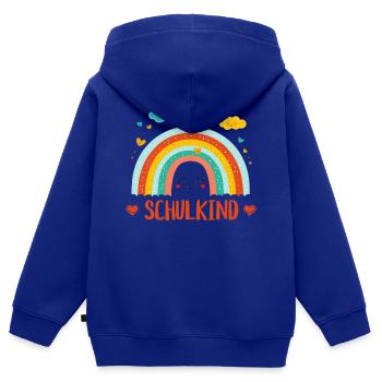Schulkind 2025 - Regenbogen zur Einschulung - Kinder Premium Organic Zip Hoodie - Royalblau - Hinten - AI Model Kid Male (0cm)