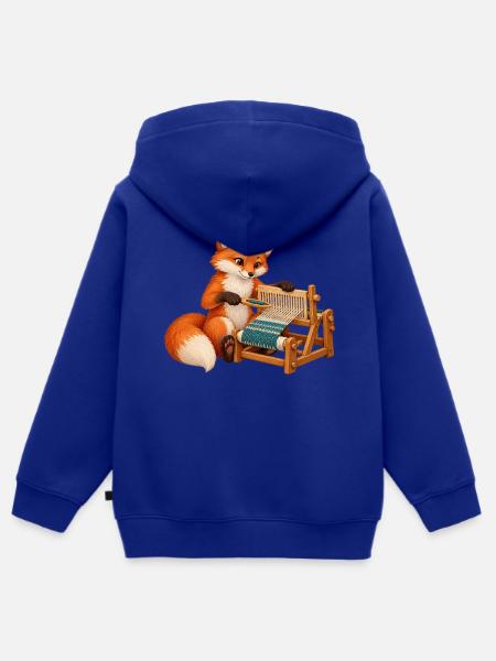 Fuchs webt am Gatterkamm - Kinder Premium Organic Zip Hoodie - Royalblau
