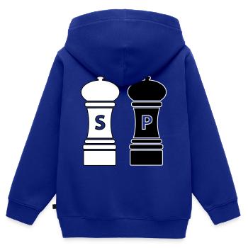 Kochen Geschenkidee Salz und Pfeffer Streuer - Kinder Premium Organic Zip Hoodie - Royalblau - Hinten - AI Model Kid Male (0cm)