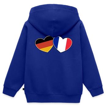 Deutsch Französische Freundschaft - Geschenk - Kinder Premium Organic Zip Hoodie - Royalblau - Hinten - AI Model Kid Male (0cm)