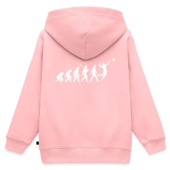 Evolution - Volleyball - Volleyballer - Kinder Premium Organic Zip Hoodie - Rosa - Hinten - AI Model Kid Female (0cm)