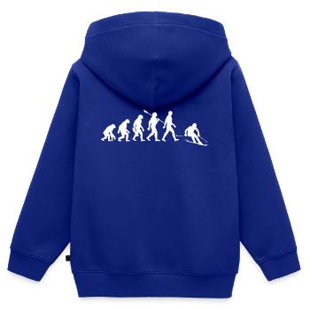 Evolution Ski - Skifahrer - Wintersport - Kinder Premium Organic Zip Hoodie - Royalblau - Hinten - AI Model Kid Male (0cm)
