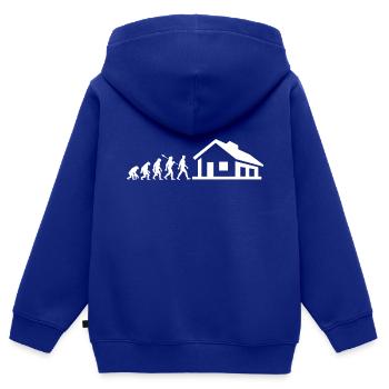 Evolution - Bauherr - Haus - bauen - EFH - Kinder Premium Organic Zip Hoodie - Royalblau - Hinten - AI Model Kid Male (0cm)