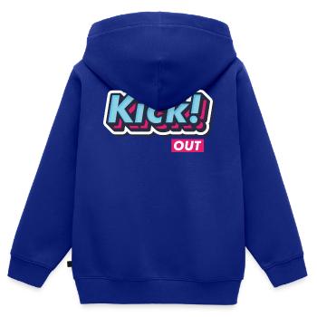 Pop Art Comic Retro Vintage Text "Kick Out" - Kids Premium Organic Zip-up Hoodie - royal blue - Back - AI Model Kid Male (0cm)