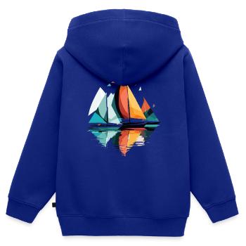 Segeln Meer Ruhig Ruhig Ozean Im Freien - Kinder Premium Organic Zip Hoodie - Royalblau - Hinten - AI Model Kid Male (0cm)