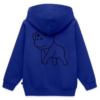 Gorilla Comic - Sweat Premium à capuche zippé enfant bio - bleu roi - Dos - AI Model Kid Male (0cm)