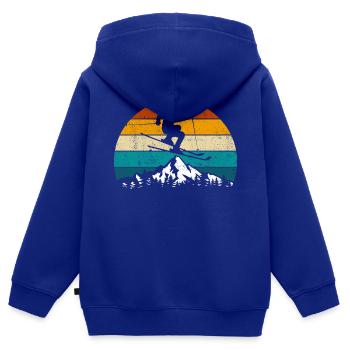 Ski, Skipiste, Wintersport, Skiurlaub - Kinder Premium Organic Zip Hoodie - Royalblau - Hinten - AI Model Kid Male (0cm)