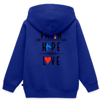 Jesus Jesus Jesus Christlich Christlich Christlich - Kinder Premium Organic Zip Hoodie - Royalblau - Hinten - AI Model Kid Male (0cm)
