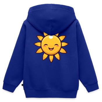 Lachende Sonne Sommer Spass Geschenk - Kinder Premium Organic Zip Hoodie - Royalblau - Hinten - AI Model Kid Male (0cm)