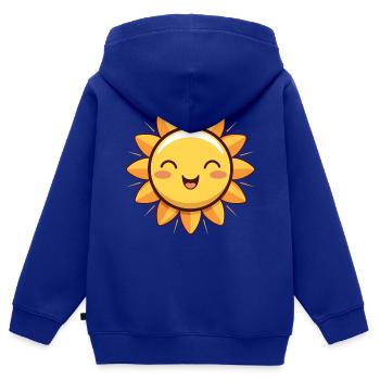 Lachende Sonne Sommer Spass Geschenk - Kinder Premium Organic Zip Hoodie - Royalblau - Hinten - AI Model Kid Male (0cm)