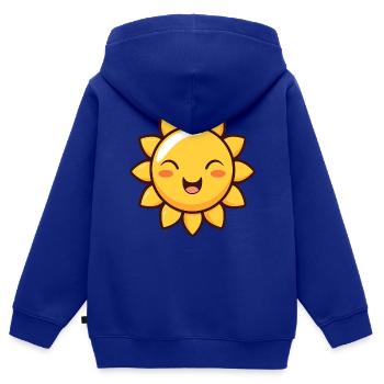 Lachende Sonne Sommer Spass Geschenk - Kinder Premium Organic Zip Hoodie - Royalblau - Hinten - AI Model Kid Male (0cm)