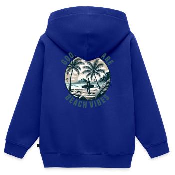 Surfen Surfer Sommer Palmen Strand Sonne Urlaub - Kinder Premium Organic Zip Hoodie - Royalblau - Hinten - AI Model Kid Male (0cm)
