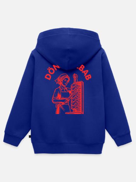 Döner kebab frau - Kinder Premium Organic Zip Hoodie - Royalblau