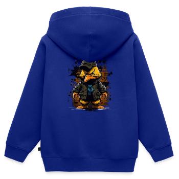 Angry duck 2 - Kinder Premium Organic Zip Hoodie - Royalblau - Hinten - AI Model Kid Male (0cm)