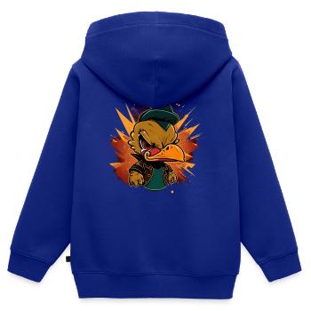 Angry duck 3 - Kinder Premium Organic Zip Hoodie - Royalblau - Hinten - AI Model Kid Male (0cm)