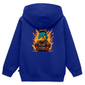 Angry duck4 - Kinder Premium Organic Zip Hoodie - Royalblau - Hinten - AI Model Kid Male (0cm)