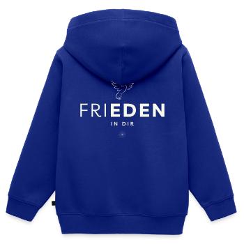 Frieden in dir - Kinder Premium Organic Zip Hoodie - Royalblau - Hinten - AI Model Kid Male (0cm)