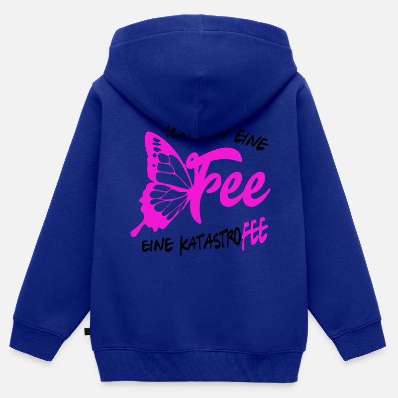 Katastrofee Fee Märchen Mädchen Elfe - Kinder Premium Organic Zip Hoodie - Royalblau