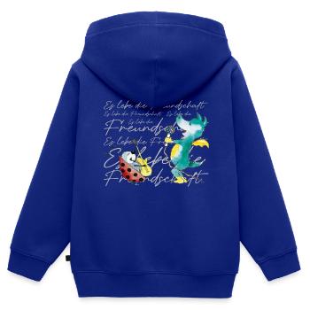 TABALUGA Und Bully Singen - Kinder Premium Organic Zip Hoodie - Royalblau - Hinten - AI Model Kid Male (0cm)
