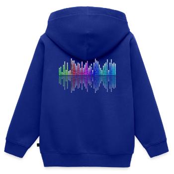 Sound, vibration - Kids Premium Organic Zip-up Hoodie - royal blue - Back - AI Model Kid Male (0cm)