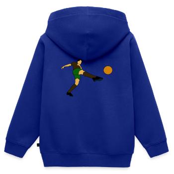 Fußballmotiv für Fußballfans Geschenk - Kinder Premium Organic Zip Hoodie - Royalblau - Hinten - AI Model Kid Male (0cm)