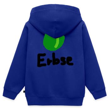 Erbse - Kinder Premium Organic Zip Hoodie - Royalblau - Hinten - AI Model Kid Male (0cm)