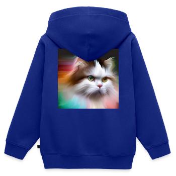 cute cat in digital art - Kinder Premium Organic Zip Hoodie - Royalblau - Hinten - AI Model Kid Male (0cm)