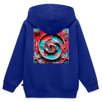 Rad des Lebens - Kinder Premium Organic Zip Hoodie - Royalblau - Hinten - AI Model Kid Male (0cm)