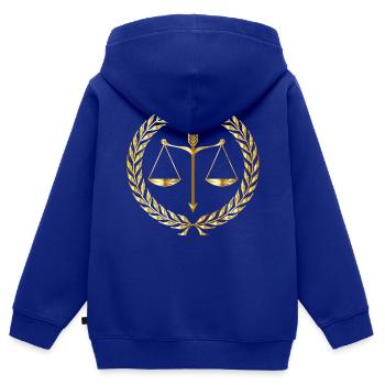 rechtsanwalt anwalt lawyer judge richter law justi - Kinder Premium Organic Zip Hoodie - Royalblau - Hinten - AI Model Kid Male (0cm)